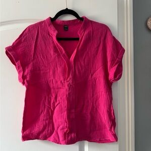 SHEIN Fuchsia Textured Blouse